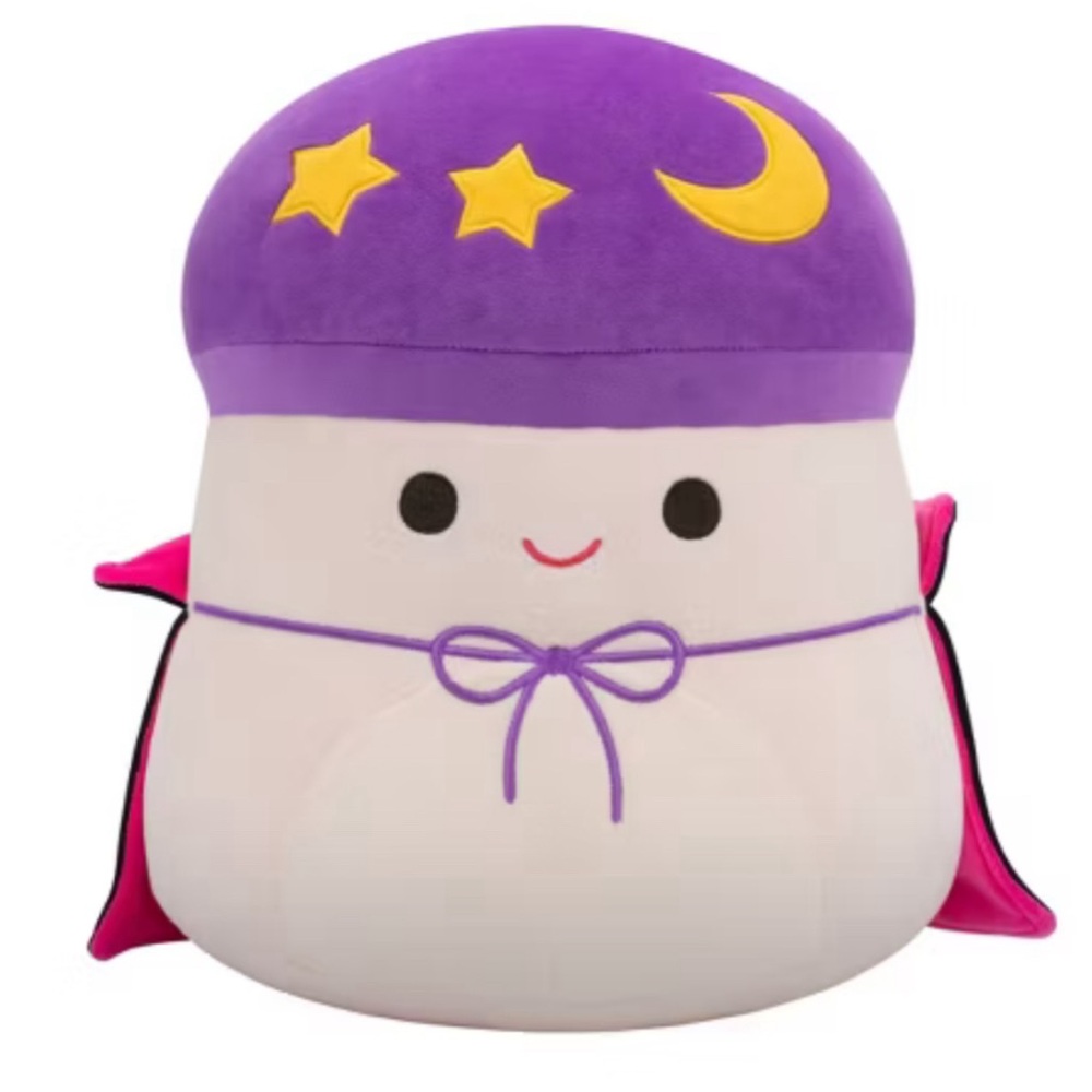 Carina Mushroom Squishmallow - Purple and Cream Mushroom Dracula Cape Fangs NWT
